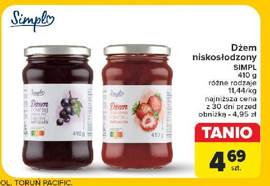 Dżem truskawkowy Simpl promocja w Carrefour Market