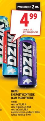 Napój energetyczny Dzik (cały asortyment) 500ml promocja w Arhelan