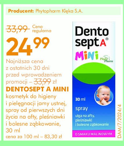 Spray na afty pleśniawki i bolesne ząbkowanie Dentosept a mini promocja