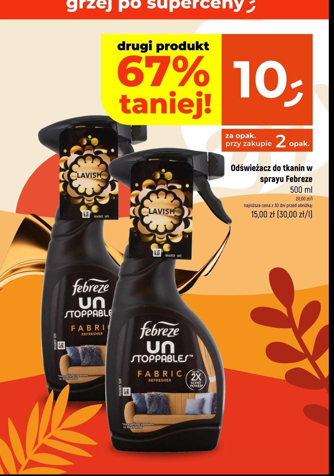 Odświeżacz do tkanin lavish Febreze promocja