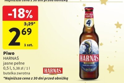Piwo HARNAŚ jasne pełne promocja w Intermarche