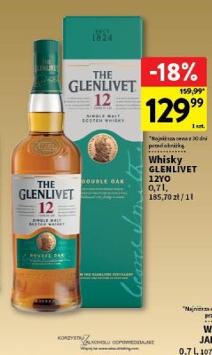 Whisky GLENLIVET 12YO promocja w Intermarche