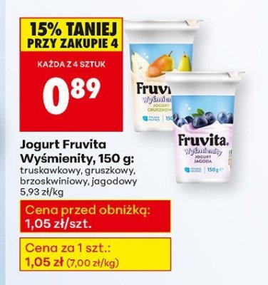 Jogurt Fruvita Wyśmienity, 150 g: truskawkowy promocja w Biedronka