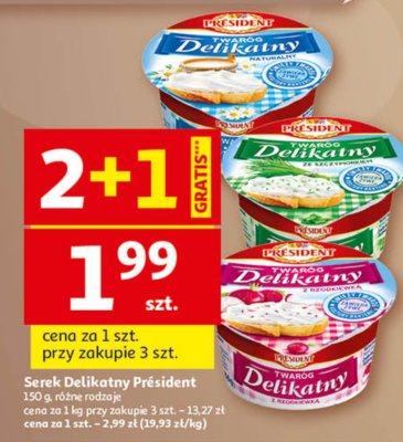 Serek Delikatny Président 150g, różne rodzaje promocja w Auchan