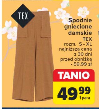Spodnie damskie gniecione s-xl Tex promocja