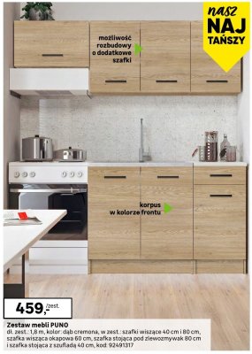 Zestaw mebli kuchennych PUNO dąb cremona promocja w Leroy Merlin