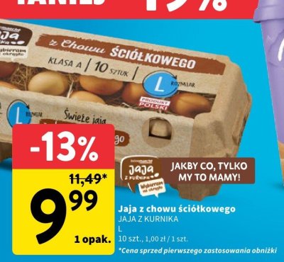 Jaja z chowu ściółkowego L promocja w Intermarche
