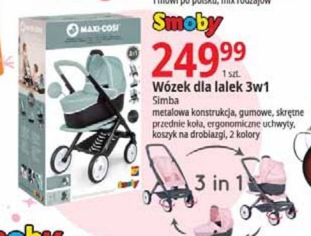 W贸zek dla lalek 3w1 mc&q Simba promocja