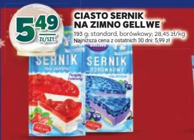 Ciasto Sernik na zimno Gellwe promocja w Stokrotka