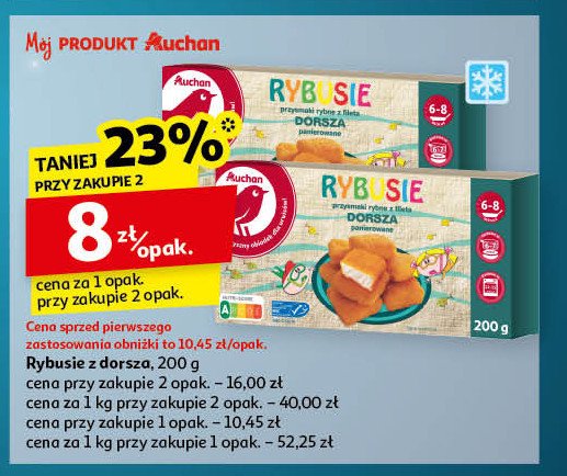 Rybusie z dorsza Auchan różnorodne (logo czerwone) promocja