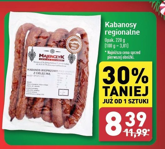 Kabanosy wieprzowo-cielęce Majerczyk promocja