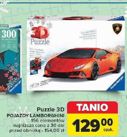 Puzzle 3d lamborghini huracan evo verde 108 elem. Ravensburger promocja w Carrefour