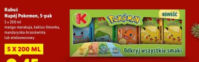 Napój Kubuś Pokemon, 5-pak promocja w Lidl