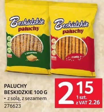 Paluszki beskidzkie 100 g z solą, z sezamem promocja w Selgros