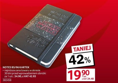 Notes Star Wars B5/96 kartek promocja w Selgros