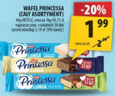 Wafel Princessa Nestle (cały asortyment) promocja w Arhelan