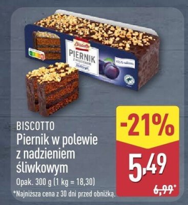 Piernik w polewie z nadzieniem śliwkowym  promocja w Aldi