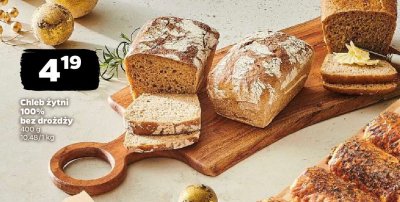Chleb żytni 100% bez drożdży 400g promocja w Netto
