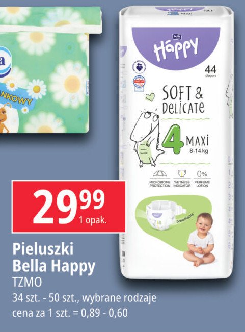 Pieluchy soft & delicate 4 Bella baby happy promocja w Leclerc