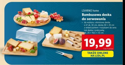 Deska bambusowa z pokrywk膮 25 x 19.5 x 7.5 cm LIVARNO HOME promocja