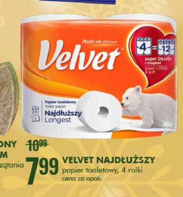Papier toaleotwy Velvet najdłuższy promocja