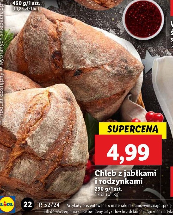 Chleb z jabłkami i rodzynkami promocja