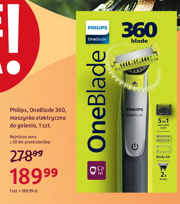 Golarka qp620/50 + 2 ostrza Philips oneblade promocja w Rossmann