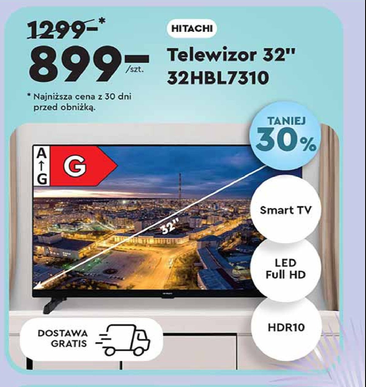 Telewizor led 32" 32hbl7310 Hitachi promocja