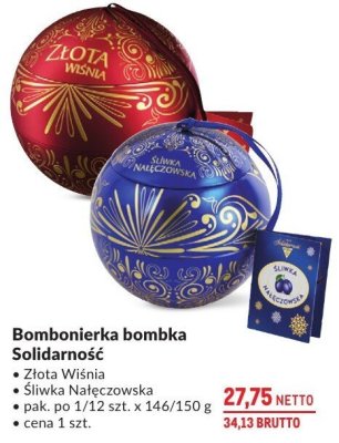 Bombka Solidarność Złota Wiśnia promocja w Makro