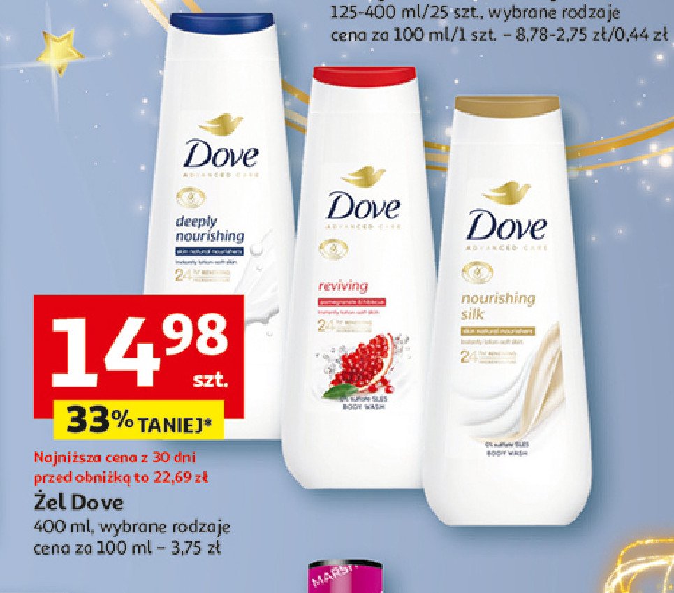 Żel pod prysznic Dove nourishing silk promocja w Auchan