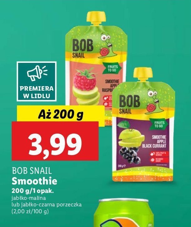 Smoothie jabłko-czarna porzeczka Bob snail promocja