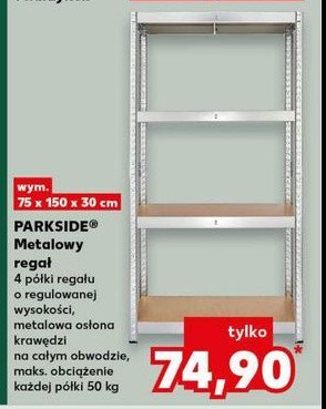 Regał warsztatowy 75 x 150 x 30 cm Parkside promocja w Kaufland