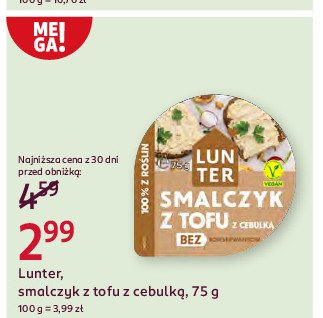 Smalczyk roślinny z tofu z cebulką Lunter promocja