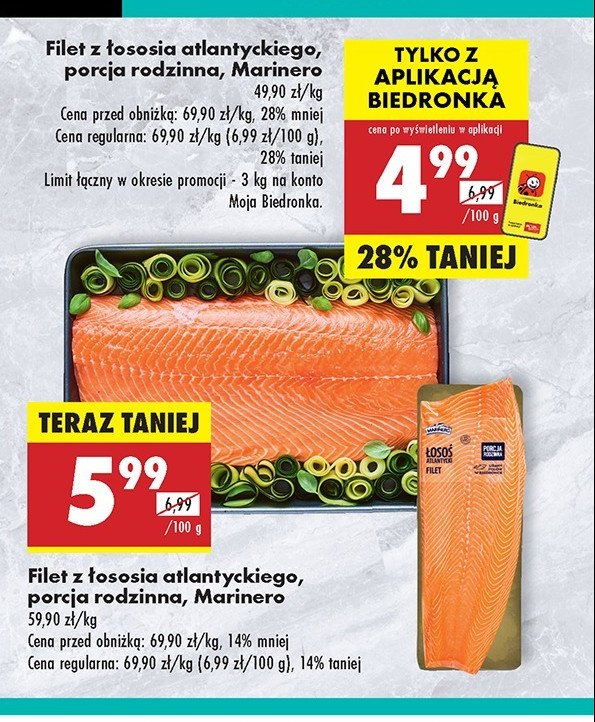 Filet z łososia atlantyckiego Marinero promocja w Biedronka