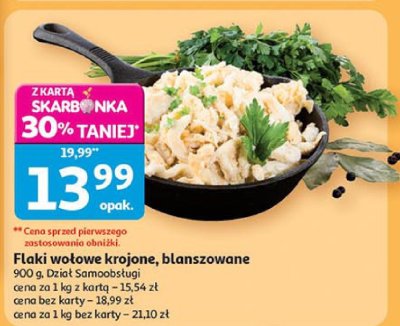 Flaki wołowe krojone blanszowane Auchan promocja
