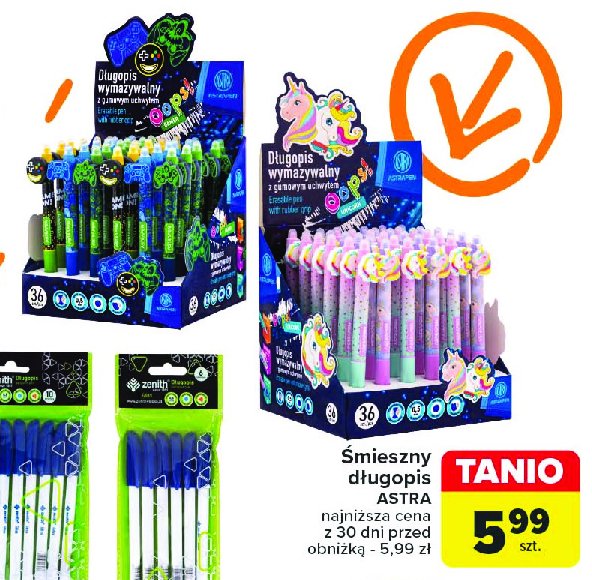 Długopis wymazywalny unicorn Astra promocja w Carrefour