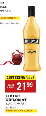 Likier Diplomat Advocaat 15% 500 ml promocja w Biedronka