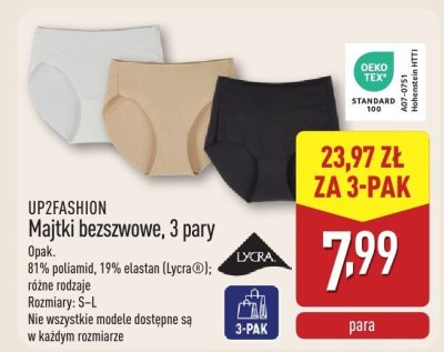 Majtki bezszwowe 3 pary promocja w Aldi
