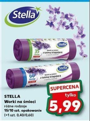 Worki na śmieci lawendowe 35 l Stella promocja