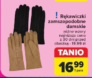 Rękawiczki zamszopodobne damskie promocja