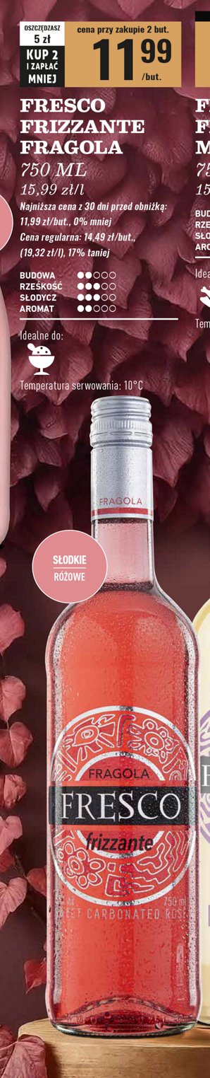 Wino Fresco frizzante rose promocja