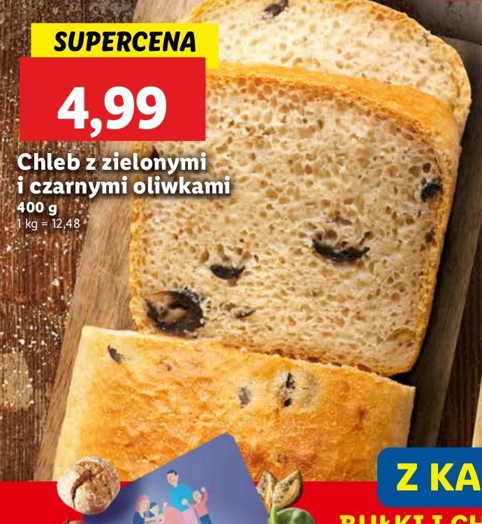 Chleb z zielonymi i czarnymi oliwkami promocja