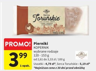 Pierniki KOPERNIK Naturalne, Serka Toruńskie promocja w Intermarche