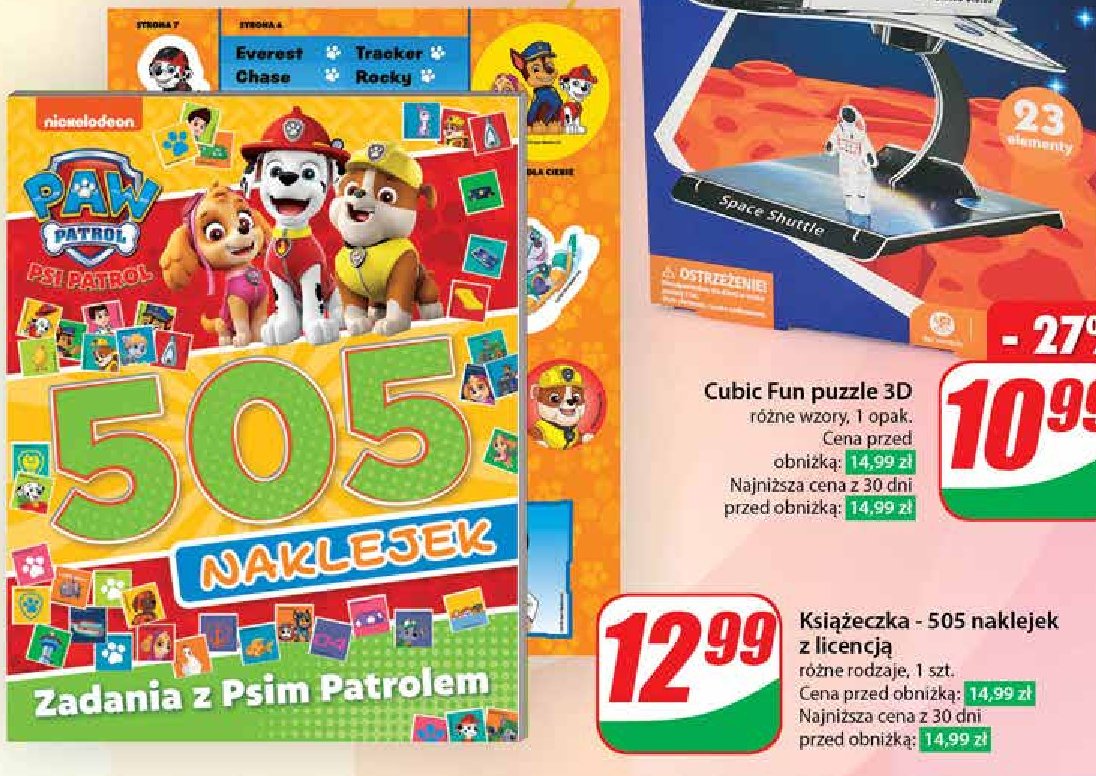 Zabawy z zatoki przygód 505 naklejek psi patrol promocja