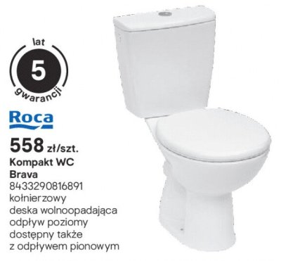 Kompakt WC Roca Brava 8433290816891 promocja w Castorama