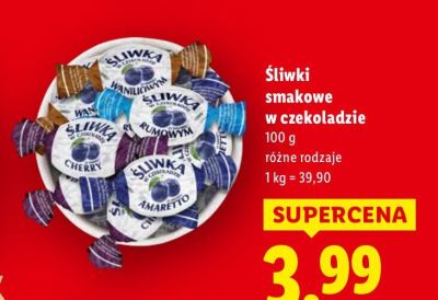 Cukierki Śliwka smakowe w czekoladzie różne rodzaje promocja w Lidl