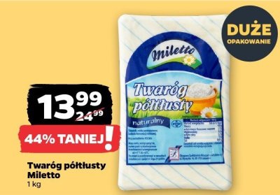 Twaróg półtłusty promocja w Netto