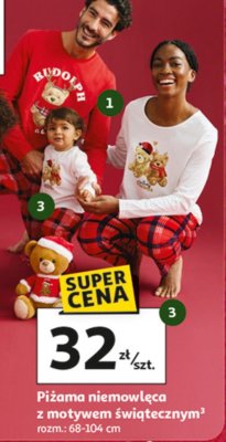Piżama niemowlęca z motywem świątecznym promocja w Auchan