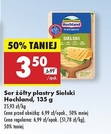 Ser sielski z natury klasyczny plastry Hochland promocja w Biedronka