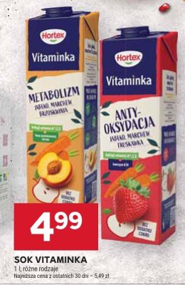 Sok Antyoksydacja Jabłko Marchew  Truskawka promocja w Stokrotka